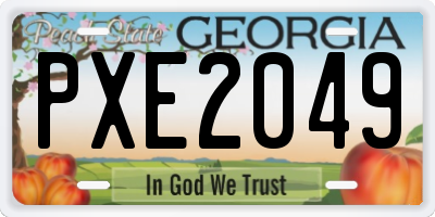 GA license plate PXE2049