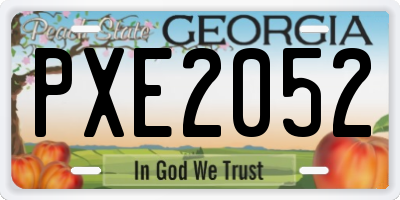 GA license plate PXE2052