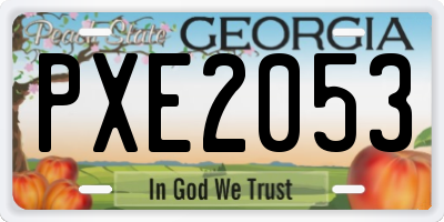 GA license plate PXE2053