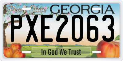 GA license plate PXE2063