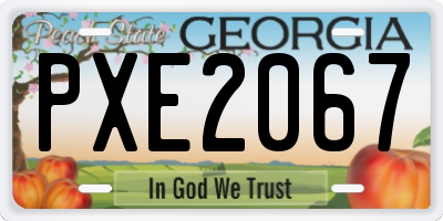 GA license plate PXE2067