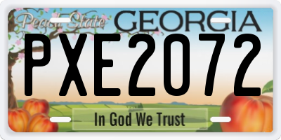 GA license plate PXE2072