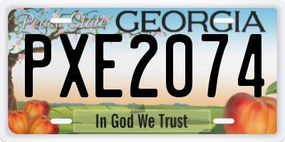 GA license plate PXE2074