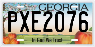 GA license plate PXE2076