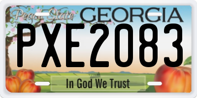 GA license plate PXE2083