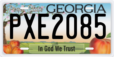 GA license plate PXE2085