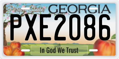 GA license plate PXE2086