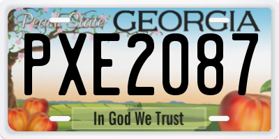 GA license plate PXE2087