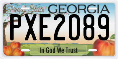 GA license plate PXE2089
