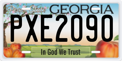 GA license plate PXE2090