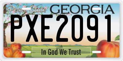 GA license plate PXE2091