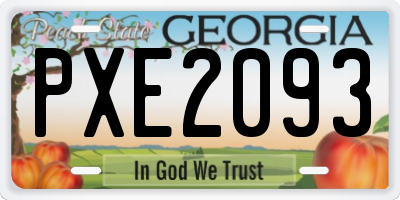 GA license plate PXE2093