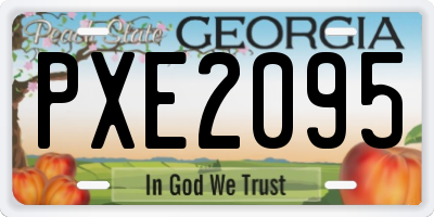 GA license plate PXE2095