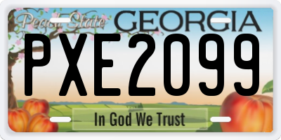 GA license plate PXE2099