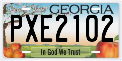 GA license plate PXE2102