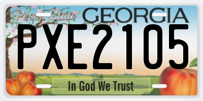 GA license plate PXE2105