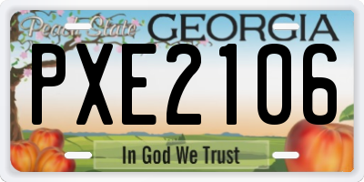 GA license plate PXE2106