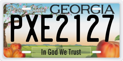 GA license plate PXE2127