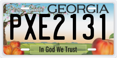 GA license plate PXE2131