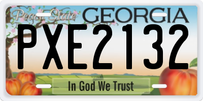 GA license plate PXE2132