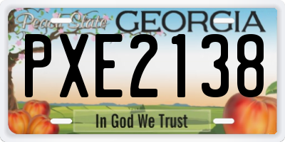 GA license plate PXE2138