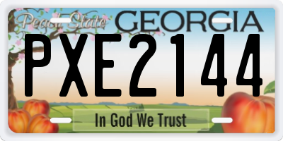 GA license plate PXE2144