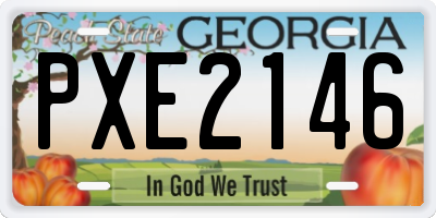 GA license plate PXE2146