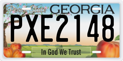 GA license plate PXE2148