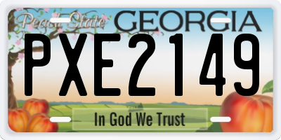 GA license plate PXE2149