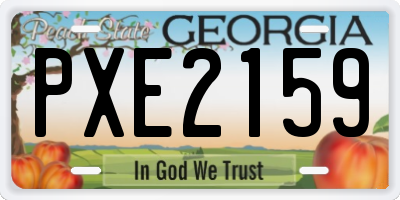 GA license plate PXE2159