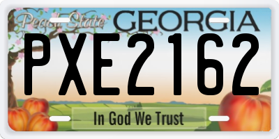 GA license plate PXE2162