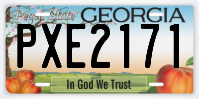 GA license plate PXE2171