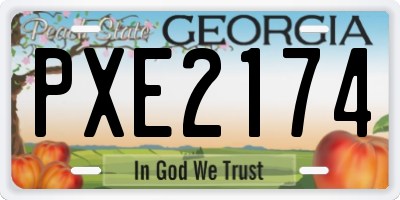GA license plate PXE2174