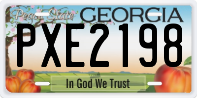 GA license plate PXE2198