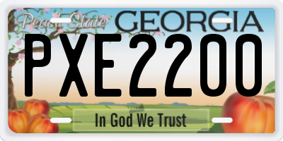 GA license plate PXE2200