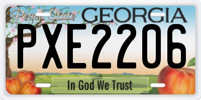 GA license plate PXE2206