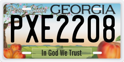 GA license plate PXE2208