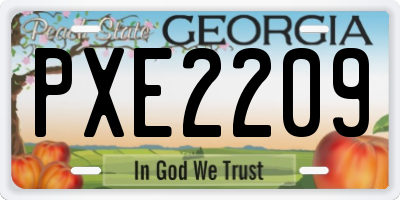GA license plate PXE2209