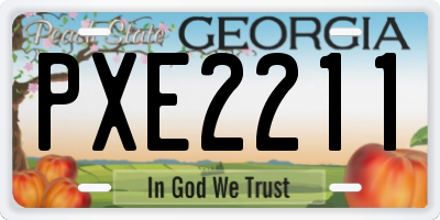 GA license plate PXE2211