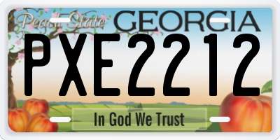 GA license plate PXE2212