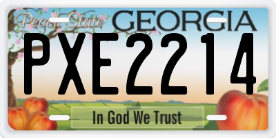 GA license plate PXE2214