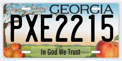 GA license plate PXE2215