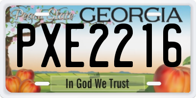 GA license plate PXE2216