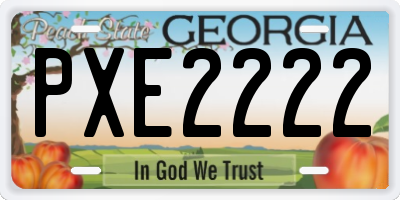 GA license plate PXE2222
