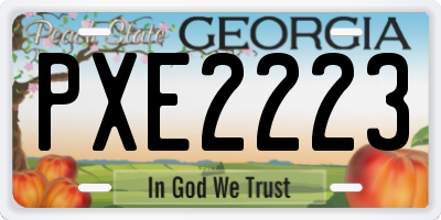 GA license plate PXE2223