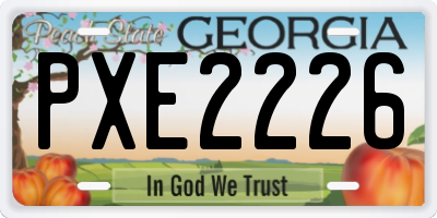 GA license plate PXE2226