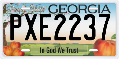 GA license plate PXE2237