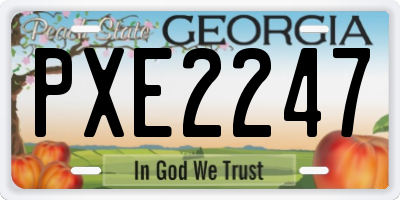 GA license plate PXE2247
