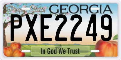 GA license plate PXE2249