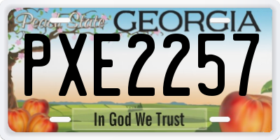 GA license plate PXE2257